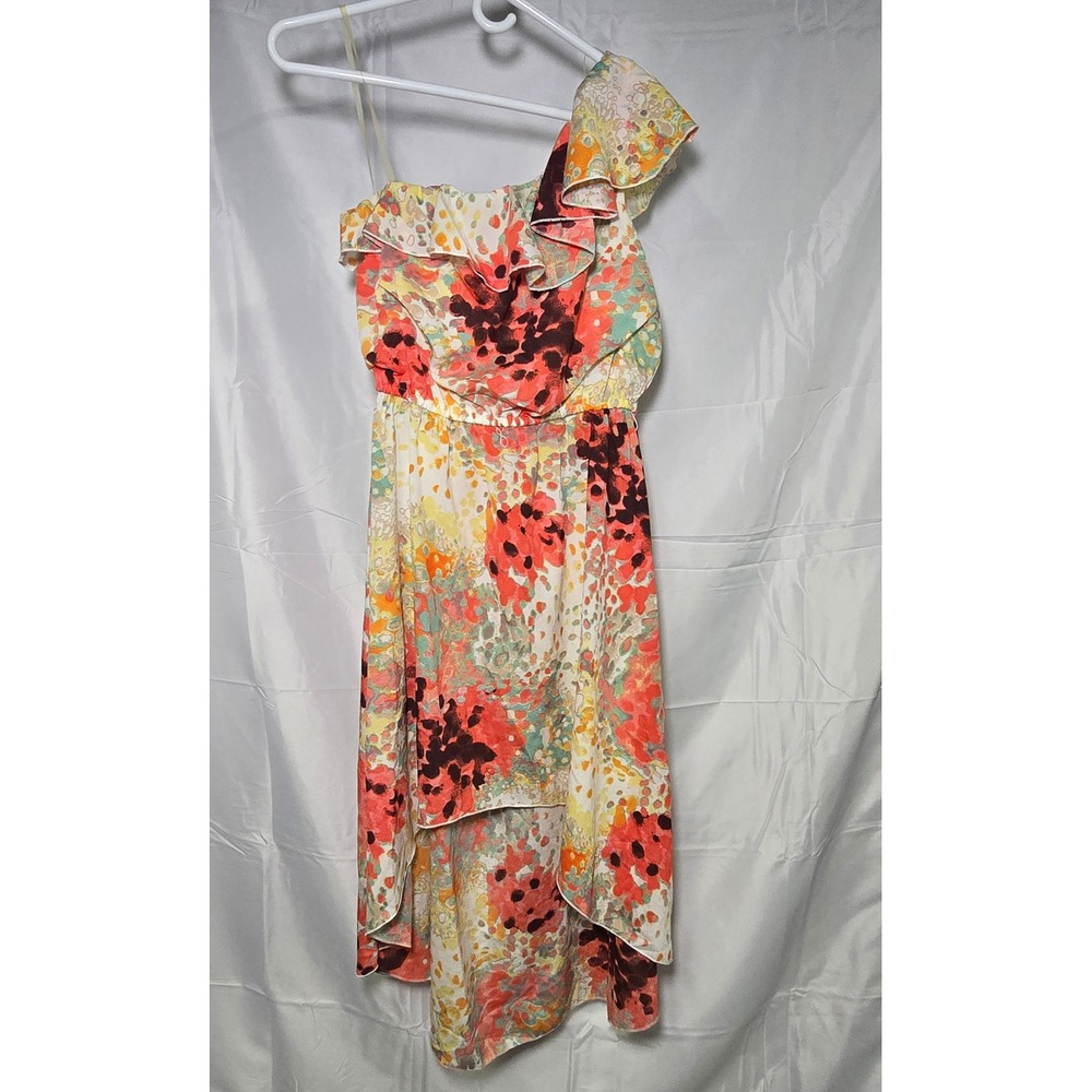 My Michelle Womens One Shoulder High Low Floral Dress Coquette dainty Medium